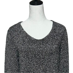 Eileen Fisher Sweater Womens Medium Black Textured Popcorn‎ Knit Minimalist